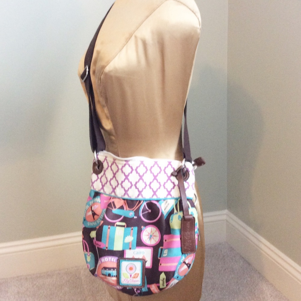 Lily Bloom Canvas Crossbody Travel Bag